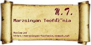 Marzsinyan Teofánia névjegykártya